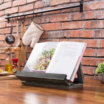 Tablet/Cookbook Folding Wood Book Stand