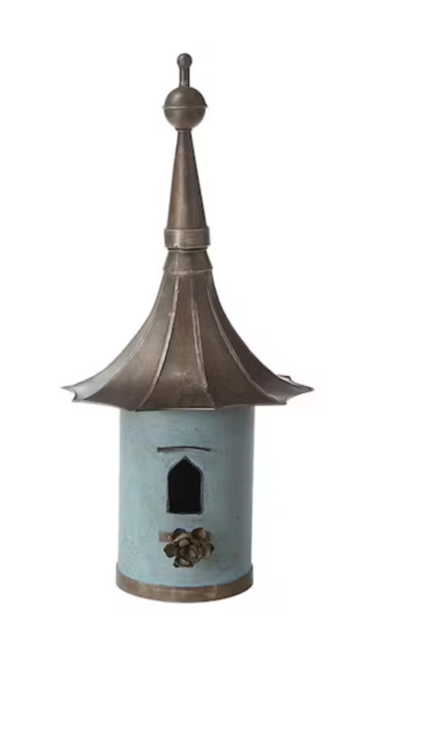 DA1151 Aqua Iron Decorative Birdhouse