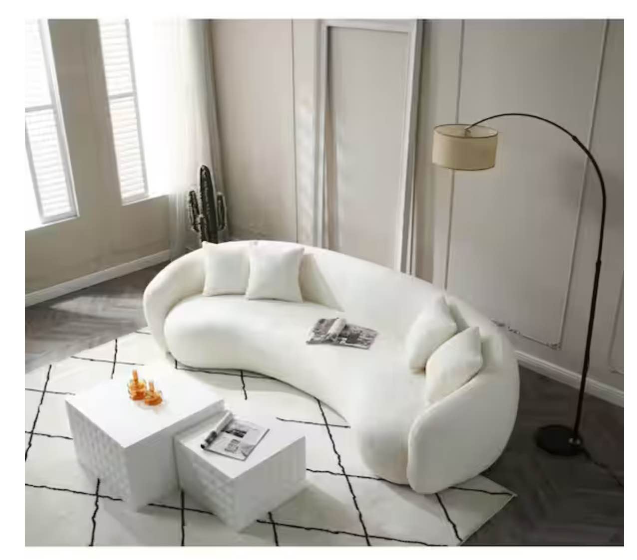 193882 101 in. Rolled Arm 5-Seater Sofa in Beige