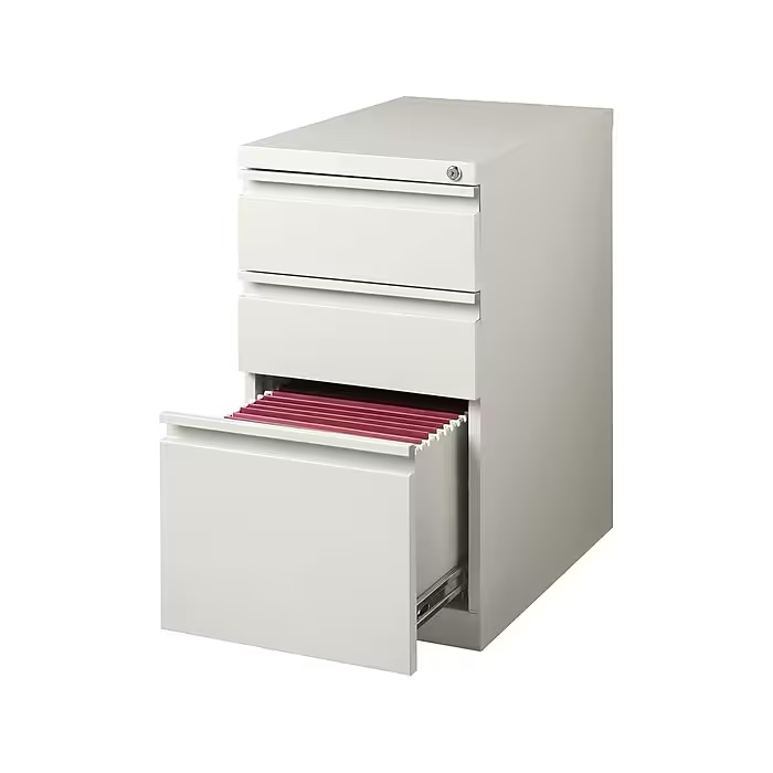 Staples 3 File Drawers Vertical File Cabinet, Locking, Gray, Letter, 19.’’D