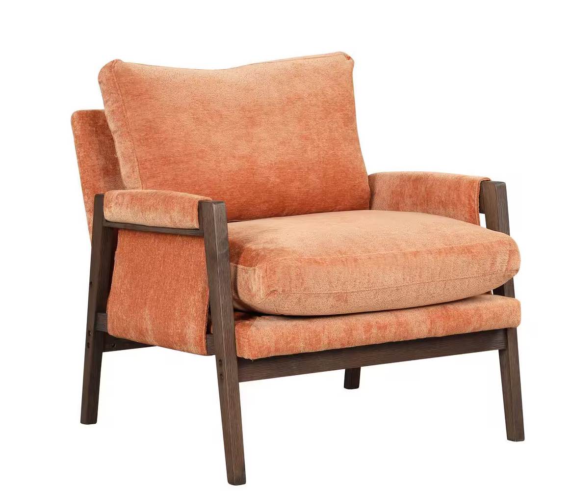 Orange Velvet Arm Chair
