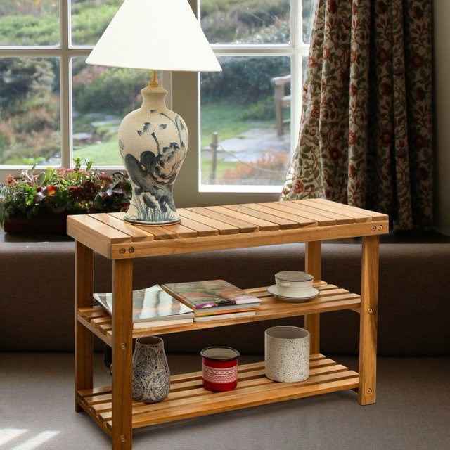 ACACIA SHOE RACK BENCH Natural Color
