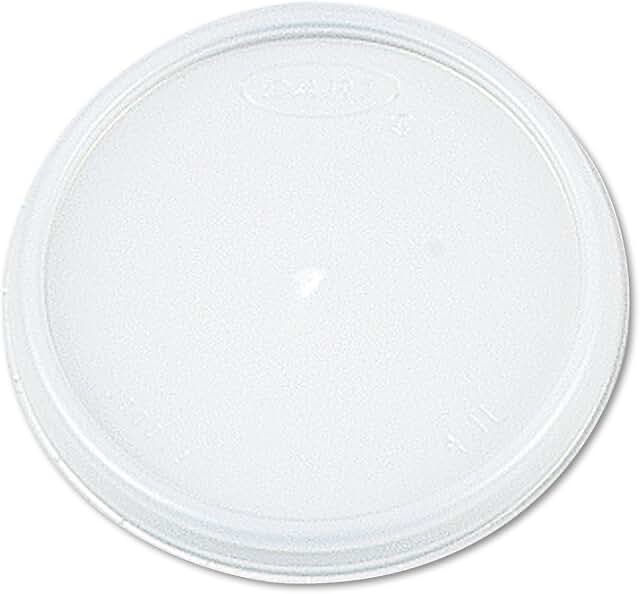 Dart Plastic Lids  Fits 12 oz to 24 oz Hot/Cold Foam Cups  Straw-Slot Lid  Translucent  100/Pack  10 Packs/Carton