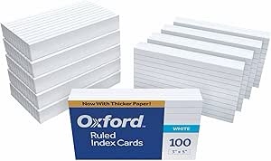 Oxford Ruled Index Cards, 3" x 5", White, 1Packs Of 100 (31)