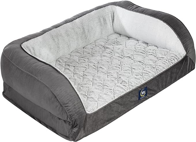 Serta Orthopedic Quilted Couch Dog Bed for Pet (Large)