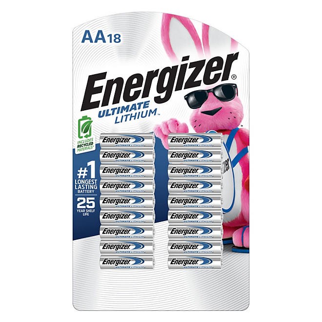 Energizer AA Ultimate Lithium Batteries, 18 pk