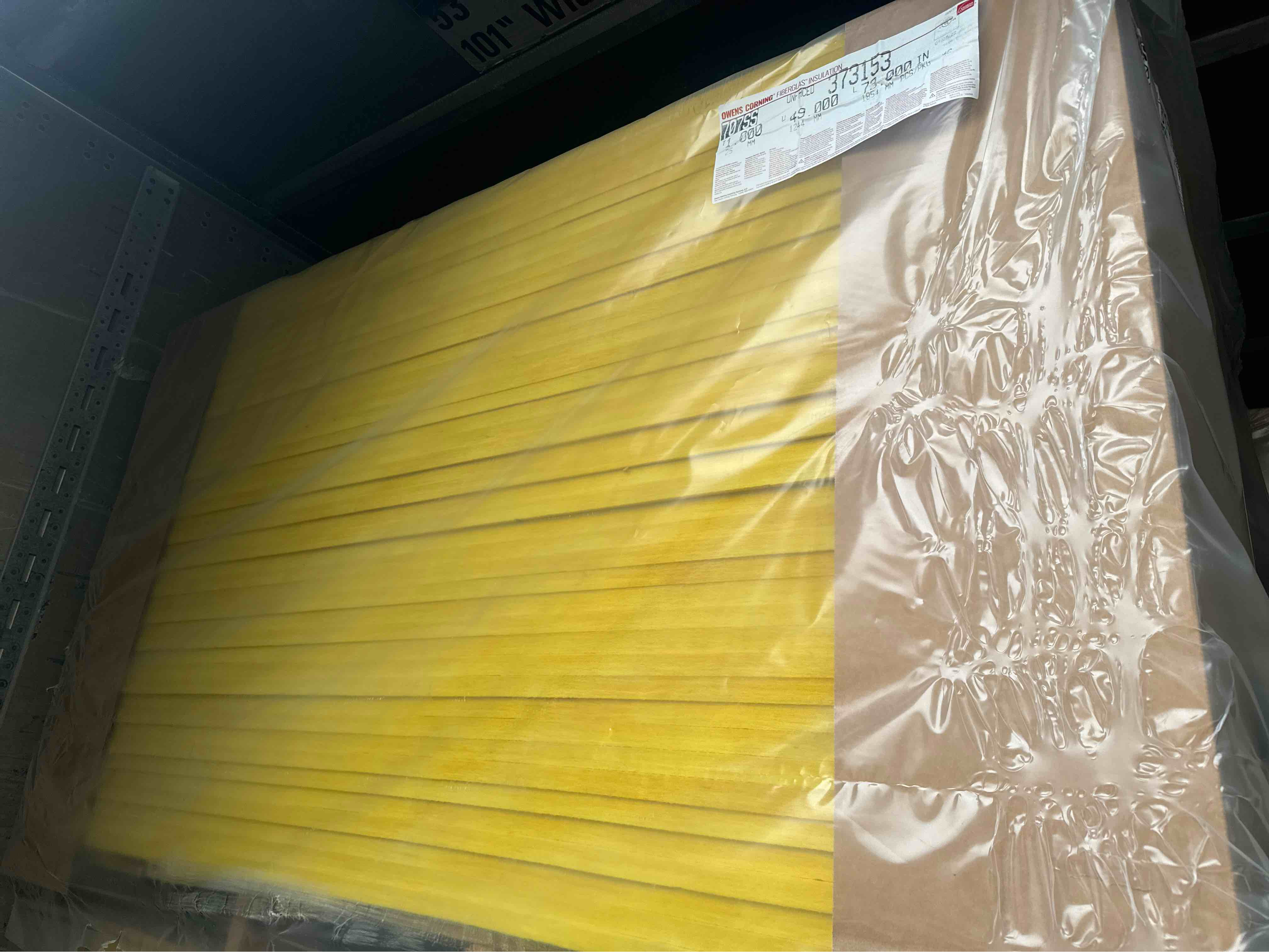 Premium Fiberglass 1 Inch Unfaced Insulation, 49 In W x 73 In L x 1 In Thick. Bid Per Piece