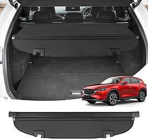Powerty Compatible with Cargo Cover Mazda CX-5 2024 2023 2022 2021 2020 2019 2018 2017 Accessories Retractable Trunk Cover Rear Trunk Security Cover Shielding Shade