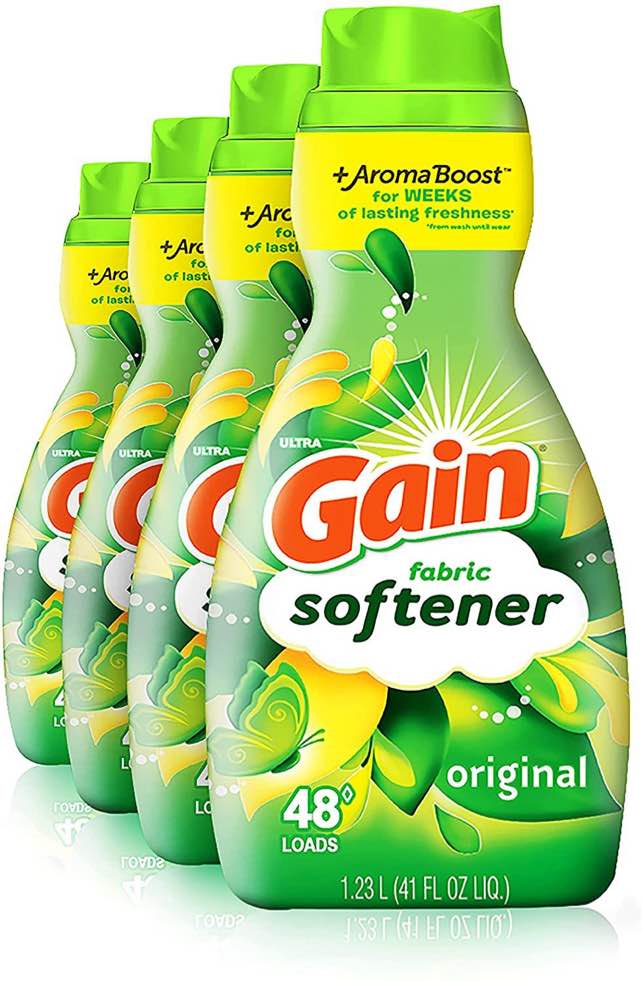 Ultra Gain Liquid Fabric Softener, Original Fresh Scent, 41 fl oz (4 Pack)