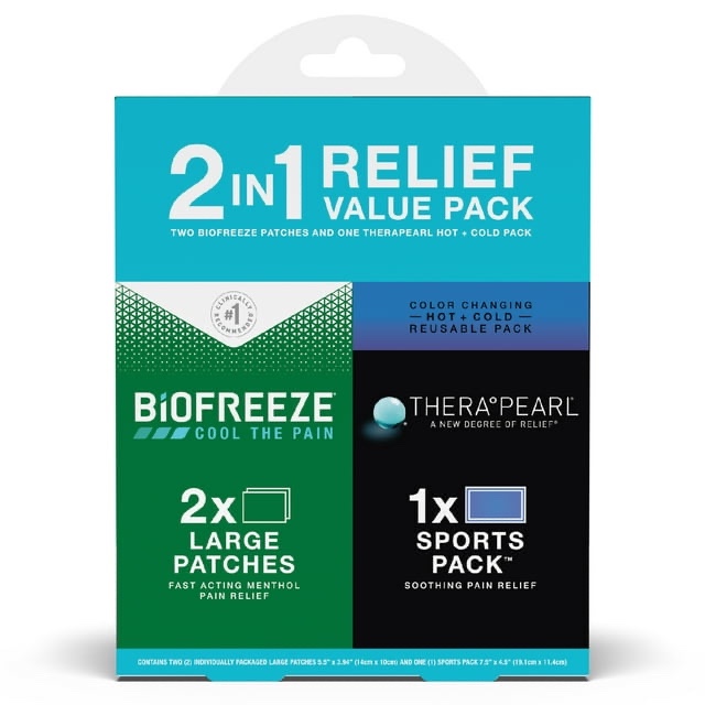 Biofreeze and TheraPearl 2-in-1 Recovery Kit, Large Patch 3 pack
