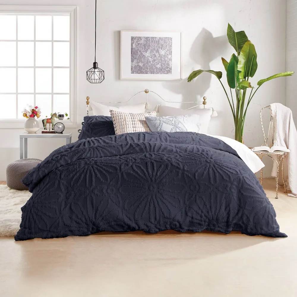 Peri Home 3pc King Chenille Medallion Comforter Set Indigo