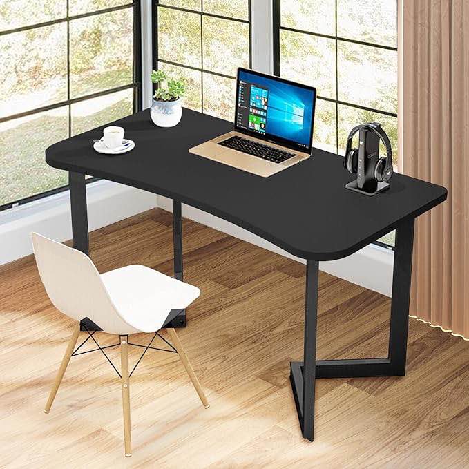 HDHNBA Computer Desk Home Office Writing Study Desk, Modern Simple Style Laptop Table Office Desk (Black and White, 39.3"*19.6")