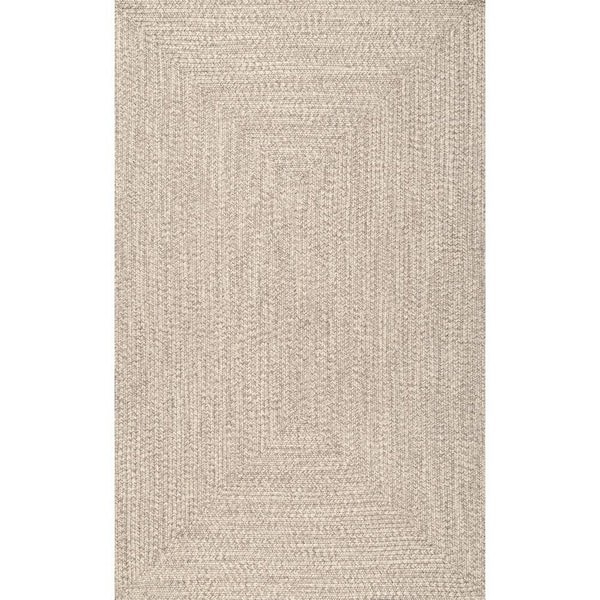 Lefebvre Casual Braided Tan 6 ft. x 9 ft. Patio Indoor/Outdoor Patio Area Rug