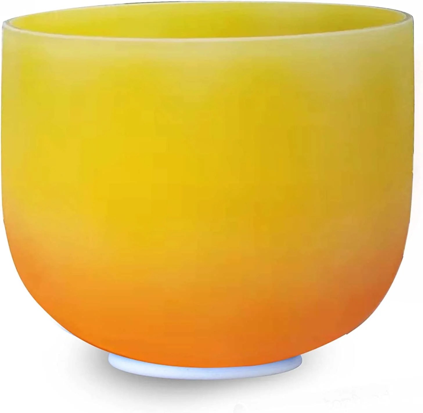 TOPFUND Orange Yellow E Note Crystal Singing Bowl Solar Plexus Chakra 10 inch