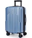 BAGSMART Carry On Luggage 22x14x9 Airline Approved, 1OO% PC Hardside Expandable Luggage with TSA Lock, 20 Inch Travel Suitcase with Spinner Wheels, Blue