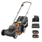 Worx 40V 17" Cordless Lawn Mower for Small Yards, 2-in-1 Battery Lawn Mower Cuts Quiet, Compact & Lightweight Push Lawn Mower with 7-Position Height Adjustment – 2 Batteries & Charger Included