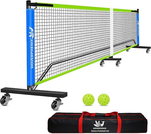 Pickleball Net for Driveway, 22FT Regulation Size Pickleball Net, Outdoor Pickleball Balls and Portable Carry Bag, Weather Resistance Strong Steel Frame