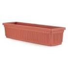 HC Companies 24 Inch Long Fluted Plastic Venetian Garden Window Container Planter Box for Indoor or Outdoor Flowers, Vegetables, or Succulents (Clay)