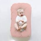 ZonLi Baby Lounger for Newborn, Baby Nest Cover for 0-12 Month, Portable Nest Sleeper Cover for Infant with 100% Cotton Muslin Cover - Breathable, Natural (Pink)