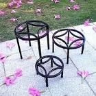 Set of 3 Metal Plant Stand for Heavy Potted Plant, 220 LBS Capacity & Heavy Duty Construction, Low Plant Stand for Home Indoor and Outdoor, Sturdy Plant Stand without Installation Required