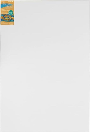 MAHITOI ™ Med Weight Traditional Stretched Canvas 24” x 36”, Oil & Acrylic Paints Triple Acrylic Primed Gesso Wood Frame Canvas Smooth Surface & Reduce Absorbency, Acid-Free White, 24x36 Canvas.