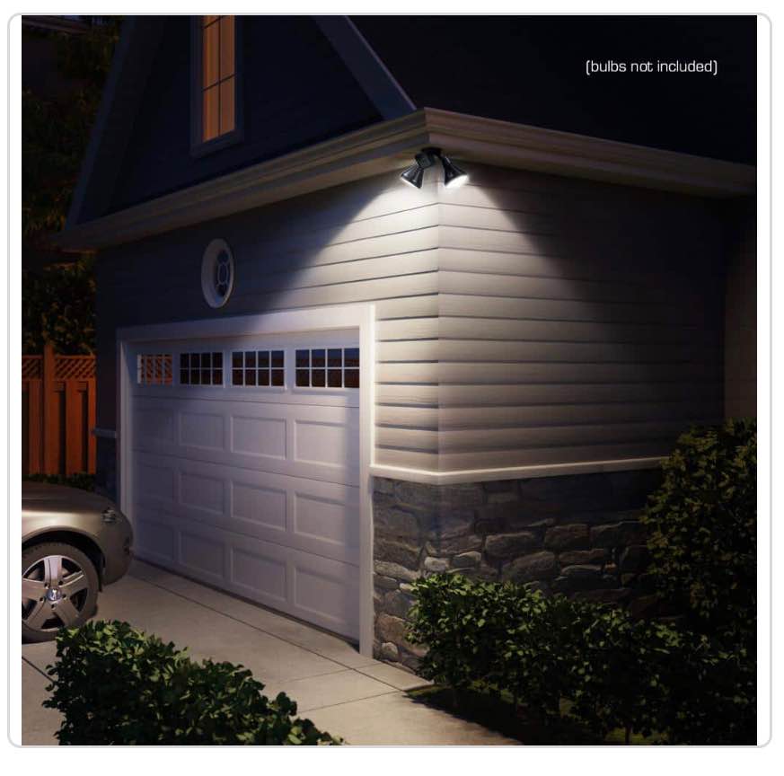 Defiant PAR 180-Degree Black Motion Activated Wired Outdoor 2-Head Dusk-to-Dawn Security Flood Light
