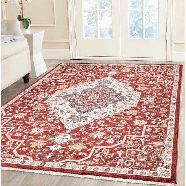 Bazaar Heriz Medallion Red 8 ft. x 10 ft. Area Rug