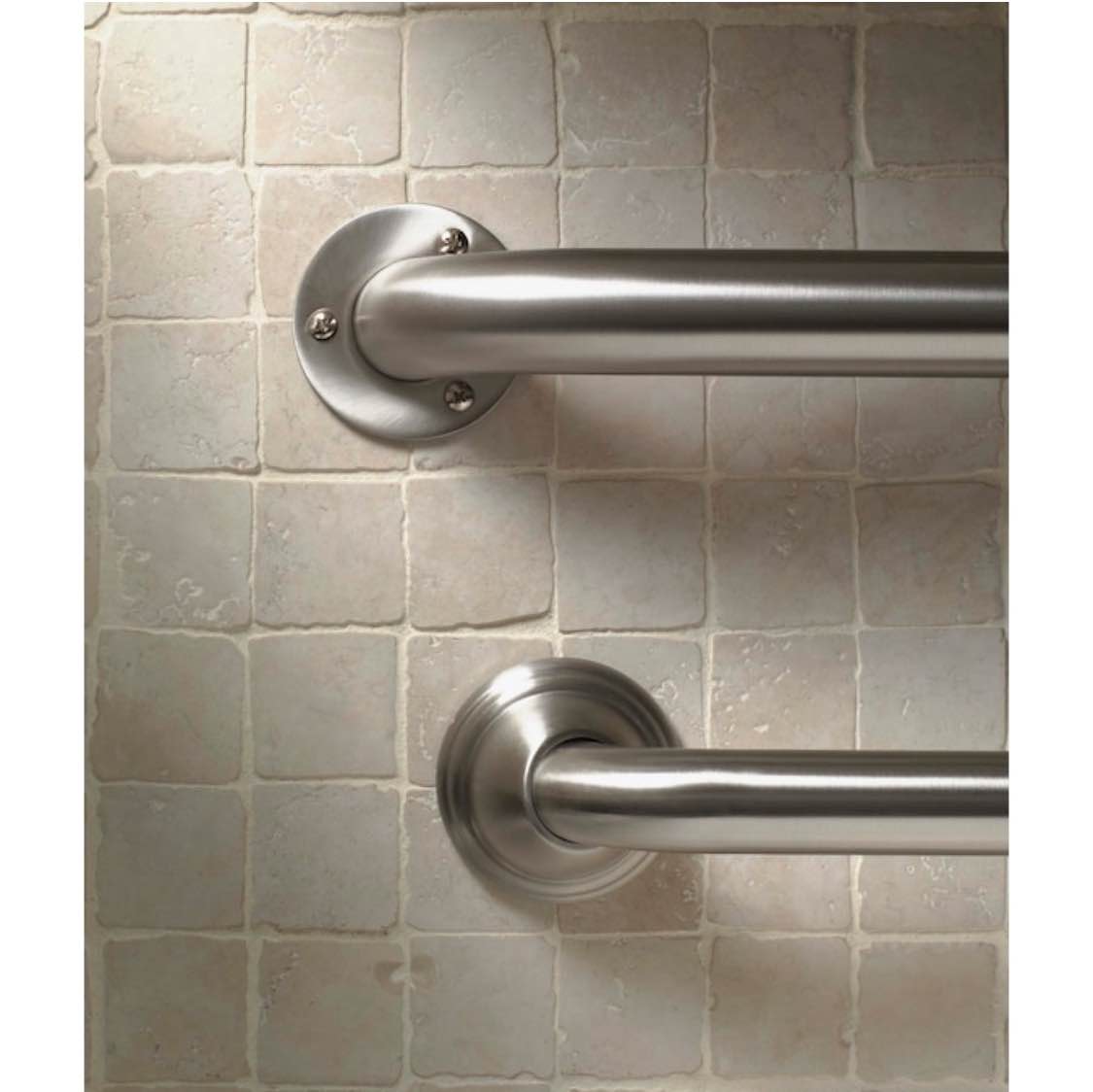 Project Source Exposed Screw 24-in Stainless Steel Wall Mount ADA Compliant Grab Bar (500- Ib Weight Capacity)