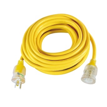 Utilitech Pro 50-ft 10/3 3-Prong Yellow Outdoor SJTW Heavy Duty Lighted Extension Cord