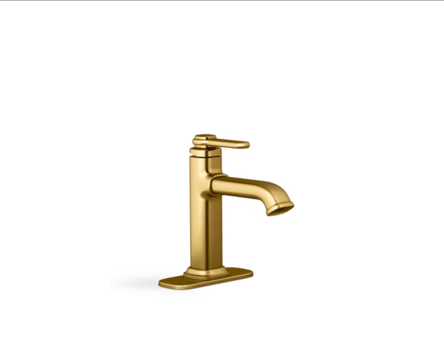KOHLER Numista Single-Handle Single Hole Bathroom Faucet in Vibrant Brushed Moderne Brass