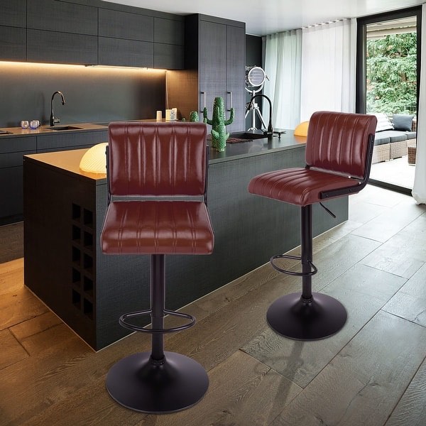 AngelLike Kitchen Bar Stools Set of 2,Counter Height Bar Chairs,Adjustable Mid-Century Modern Bar Stools for Island