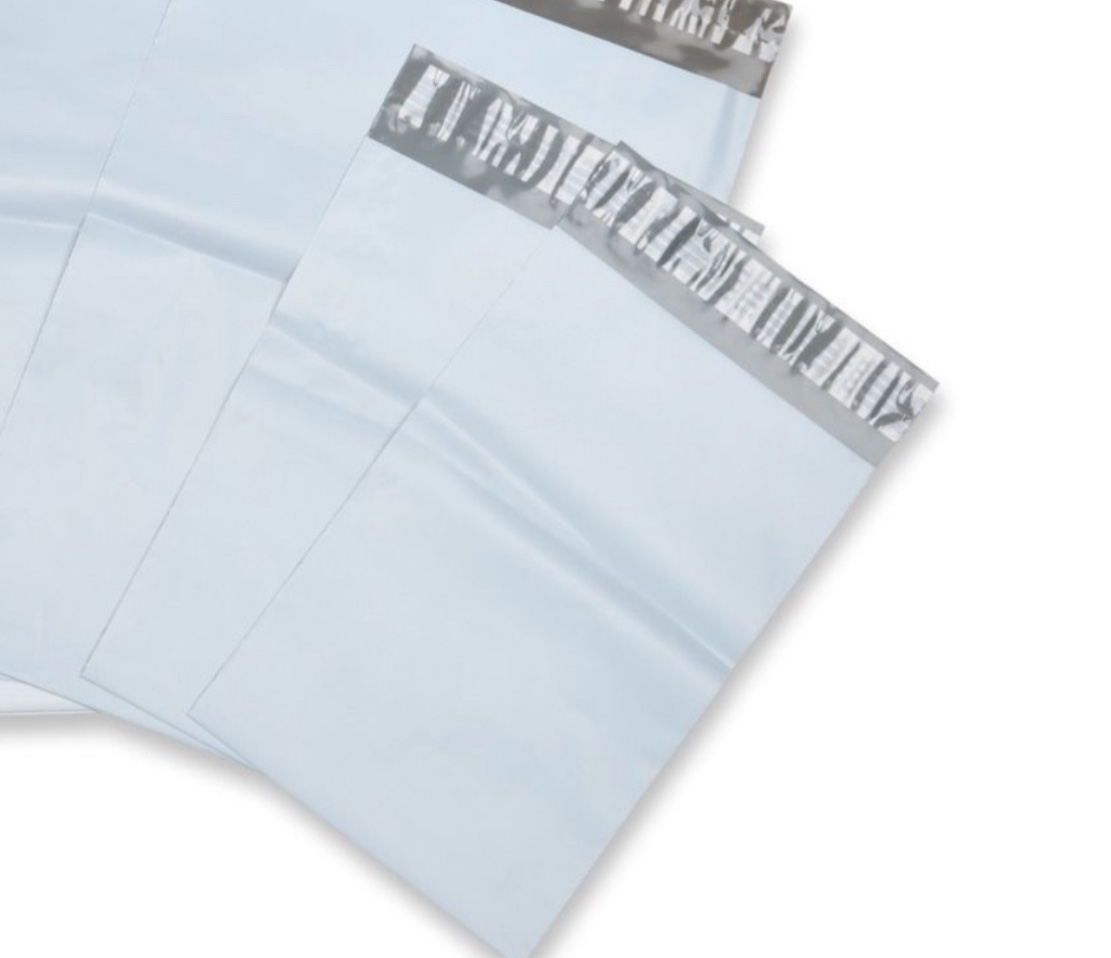 9” x 6” White Plastic Packaging  Bag Pack of 100 