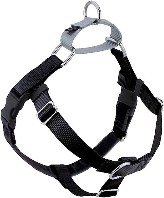 Hounds Design Freedom No Pull Dog Harness | Comfortable Control for Easy Walking | Adjustable Dog Harness | Small, Medium & Large Dogs | Made in USA | Solid Colors | 1" MD Black
