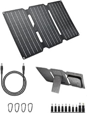 Portable Solar Panel, ActuEgo 30W Solar Panels Portable IP65 Portable Solar Charger for Cell Phone IP65 Waterproof Solar Panel Kit 18V DC/USB/USB-C for Power Station/Camping/Hiking/Outdoor Avtivities