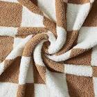 WRENSONGE Checkered Throw Blanket, Burnt Orange Microfiber Soft Cozy Fluffy Warm Hand Made Throw Blankets for Couch, Sofa, Chair, Bed, Camping, Picnic, Travel Lightweight Bed Blanket - 60"*80"