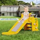 SYPEVIN Toddler Slide, Indoor Slide for Toddlers Age 1-3, Freestanding Kids Slide Climber Playset Toys with Basketball Hoop, Ideal Gift for Boys and Girls, Yellow Snail