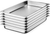 ZeroPone Hotel Pan 2.5" Deep Steam Table Pan 6 Pack Full Size 20.8" L x 12.8" W Hotel Pan 22 Gauge Stainless Steel Anti Jam Steam Table Pan