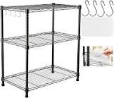 SsngygHme 3 Tier Shelf Storage, Wire Shelving Unit, 3 Tiers Standing Shelving Units Adjustable Metal Organizer Wire Rack with Leveling Feet, 23.6" x13.7 x 35.5(L)
