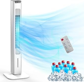 41'' Portable Air Conditioners, 3-1 Evaporative Air Cooler w/Remote, 15H Timer, 90° Swing, Portable AC with 1700ML Water Tank, 8 Ice Boxes, 3 Modes 3 Speeds Cooling Tower Fan For Room 16