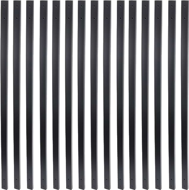 Myard 32-1/4 Inches Traditional Rectangular Iron Deck Balusters with Screws for Wood Aluminum Composite Facemount Railing, Classic Geometric Styling (25-Pack, Matte Black) Qty 25 Rectangle Facemount 32"