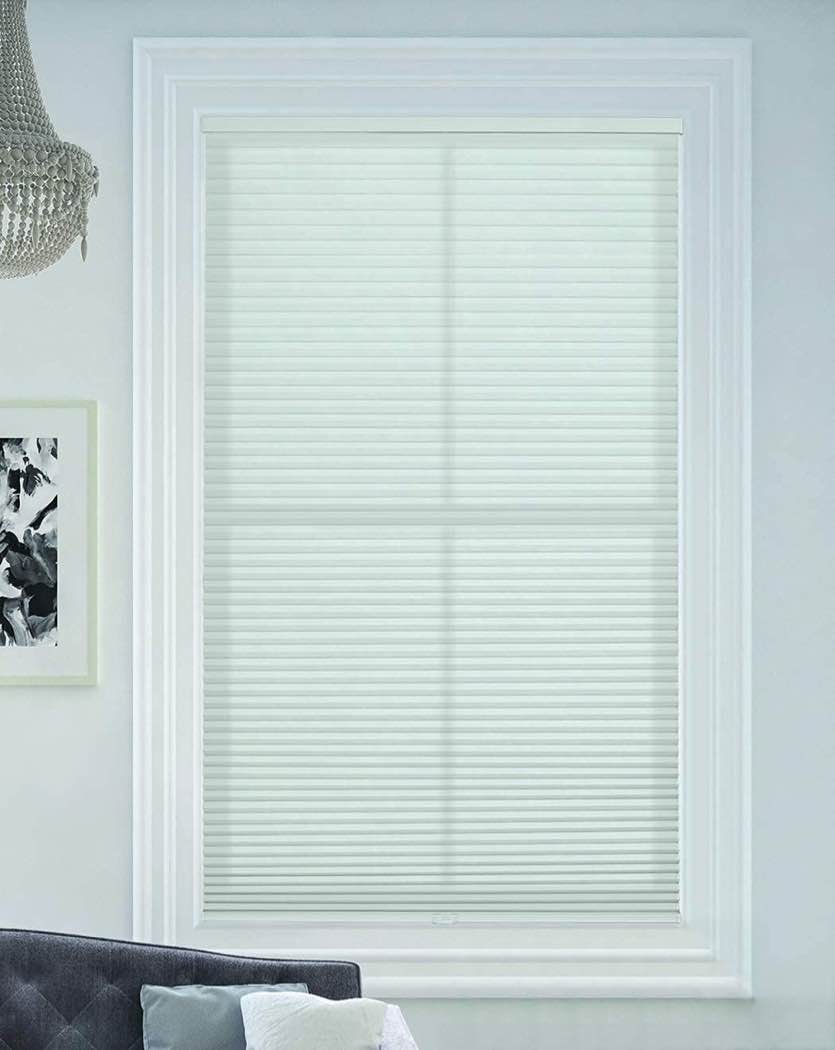 BlindsAvenue Cellular Honeycomb Cordless Shade, 9/16" Single Cell, Light Filtering, White, Size: 30" W x 48" H