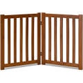 LZRS Solid Hardwood Freestanding Pet Gate,Wooden Dog Gates for Doorways,Nature Wood Dog Gates for The House,Dog Gate for Stairs,Freestanding Indoor Gate Safety Fence,Oak,24" Height-3 Panels 24"Height-3 Panel Brown Oak