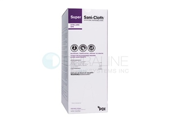 Super Sani-Cloth Germicidal Disposable Wipes U87295 11.5" x 11.75" individually wrapped X-Large wipes, 50/box, 3 boxes per case