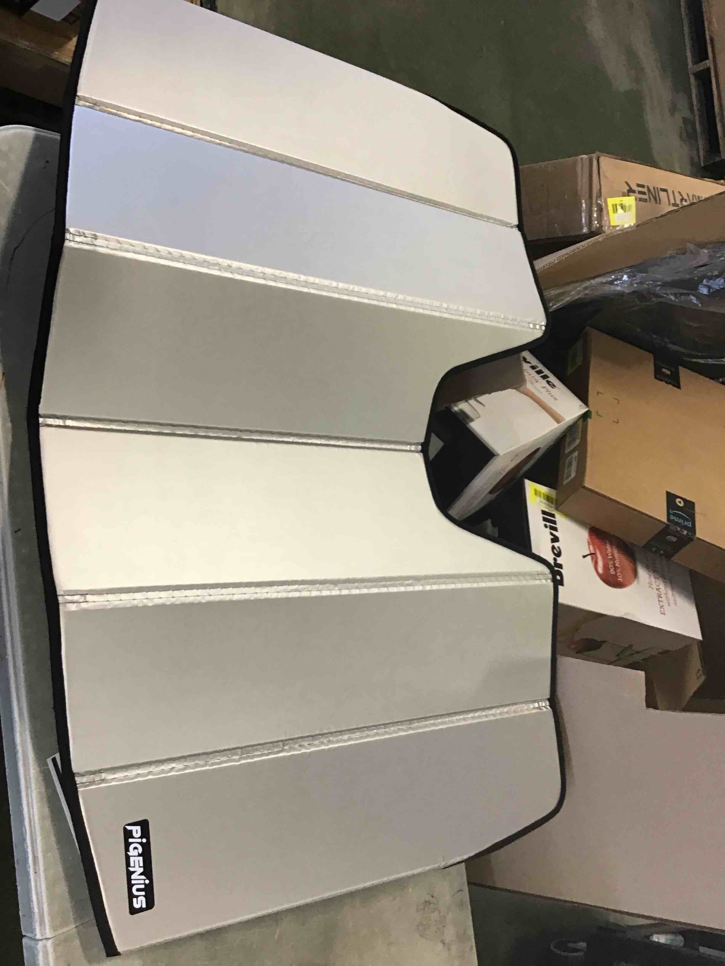 Windshield Sun Shade for 2019 2020 2021 Honda Civic with Rearview Mirror Mounted Camera, Custom Fit Front Window Shade - Ultimate Folding Sunshade - Grey