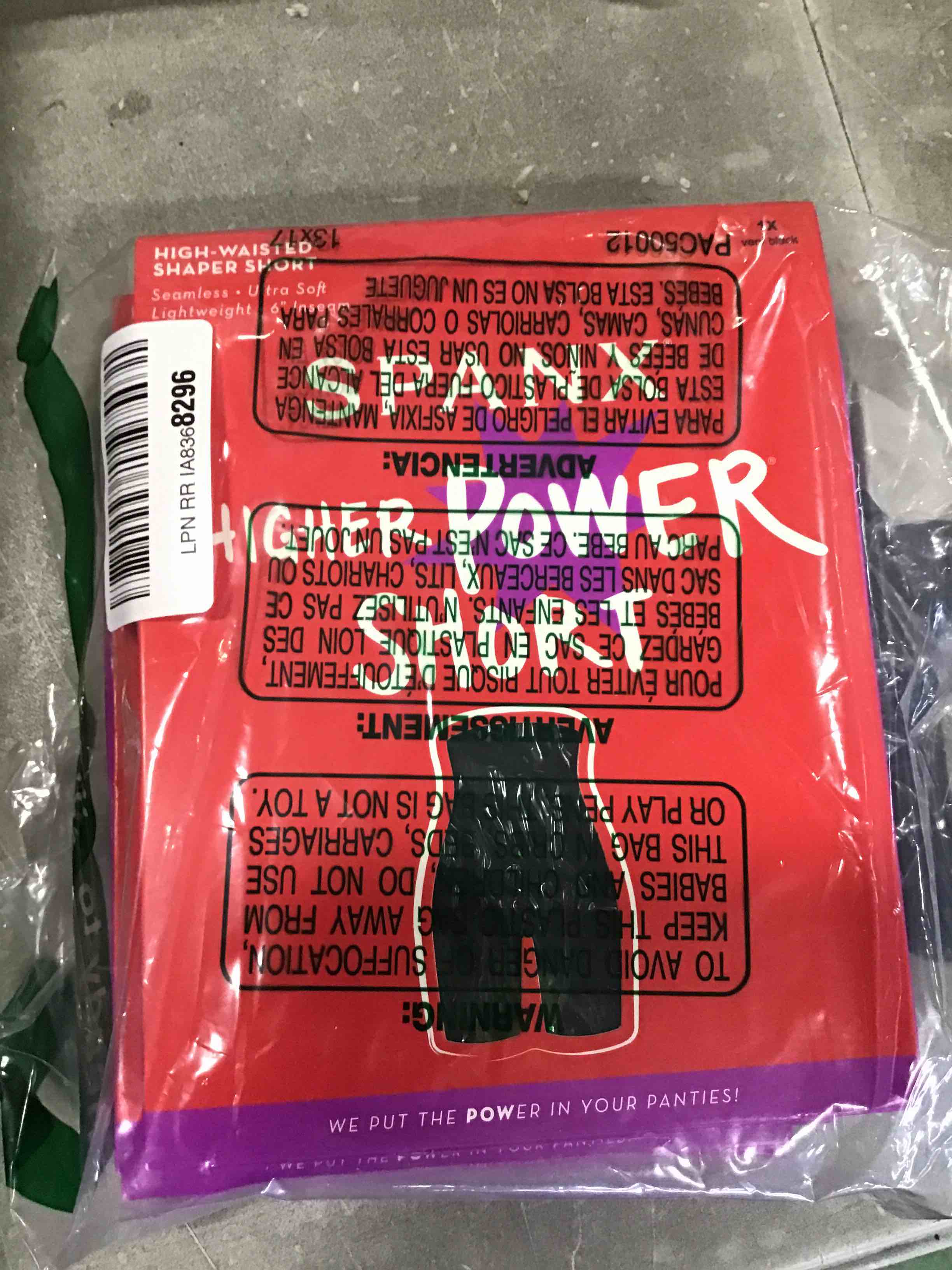pack of spanx higher power  shorts size 1x and color black. 