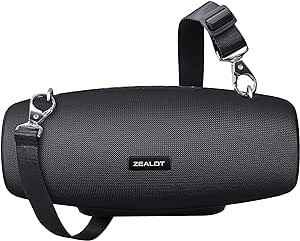 ZEALOT Bluetooth Speakers,75W Portable Bluetooth Speakers with Subwoofer,Speakers Bluetooth Wireless IPX6 Waterproof,50H Play,Deep Bass,Stereo Loud,EQ,Bluetooth Speaker for Party,Beach,Camping(Black)
