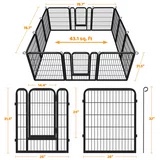 SmileMart 31.5? Tall 8 Panels Metal Dog Playpen Fence for Exercise, Black
