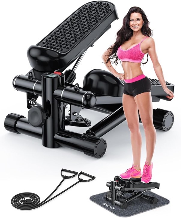 KitGody Mini Steppers for Exercise, Stair Stepper 330 lb Capacity, Workout Stepper Machine for Exercise at Home, Step Machine with Resistance Bands