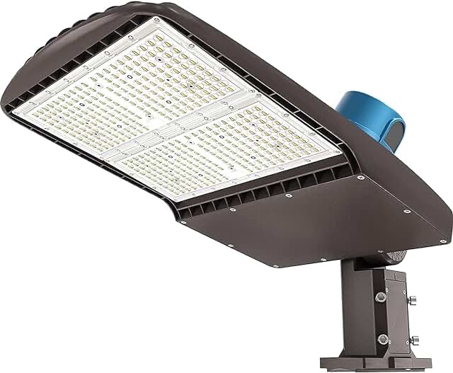 Juyace 300W LED Parking Lot Light Dusk to Dawn LED Outdoor Lighting Wall Mount Exterior Flood Light Commercial Outside Light IP65 Waterproof 100-277V Shoebox Street Security Area Lighting 300W Wall Mount 1 Pack