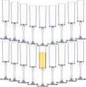 Gerrii 6 oz Acrylic Stemmed Champagne Flutes Unbreakable Plastic Champagne Glasses Reusable Wine Toasting Goblets Crystal Disposable Cocktail Cups for Party, Wedding, Anniversary, Birthday (45 Pcs)